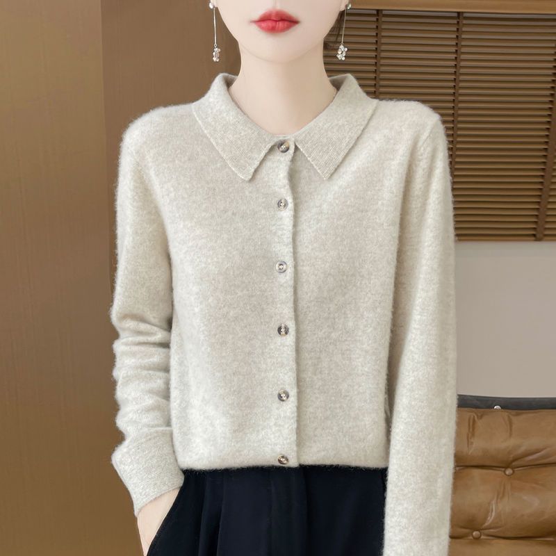 正品撤柜羊毛衫秋冬新款针织开衫外套长袖衬衣针织衫毛衣外搭上衣