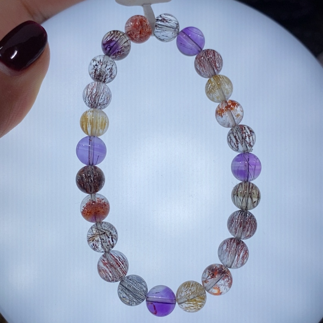 水晶手串未镶嵌稀有超七7+