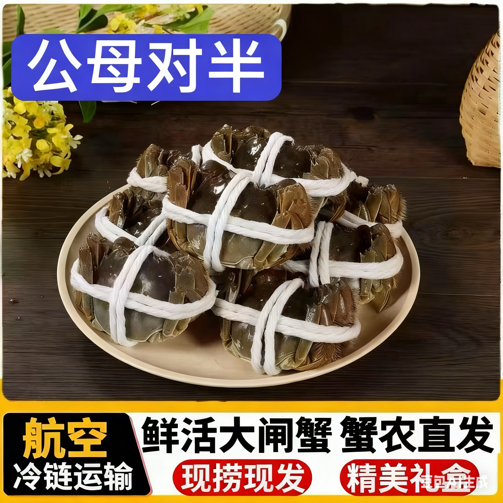 兴化大闸蟹活蟹母4.0两公5.0两4对5对装顺丰包邮