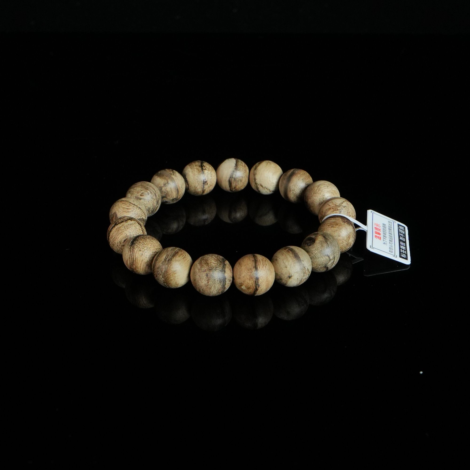 DY-C0431 马泥涝虎斑纹9分沉沉香手串 1.2cm 11g