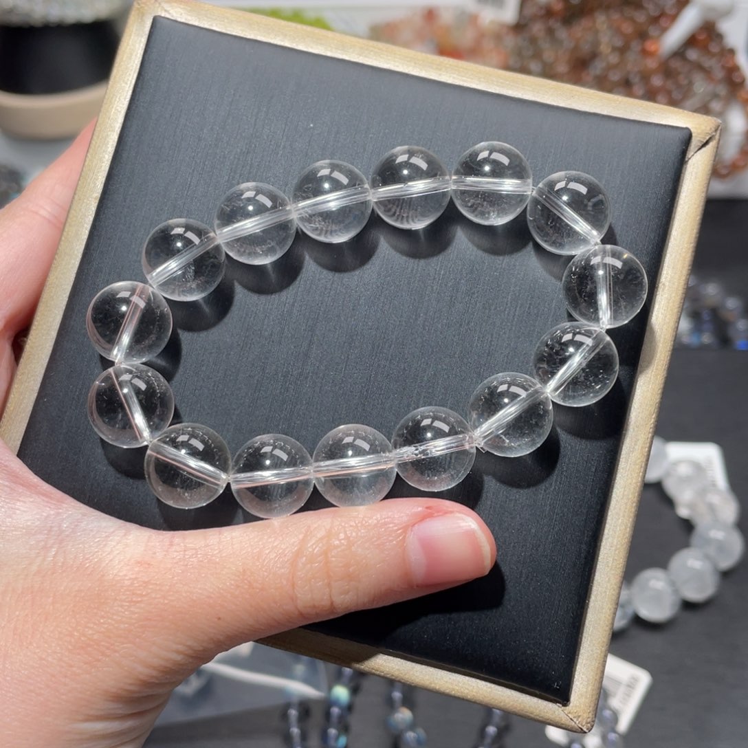 邪***）水晶手链未镶嵌白水晶12m