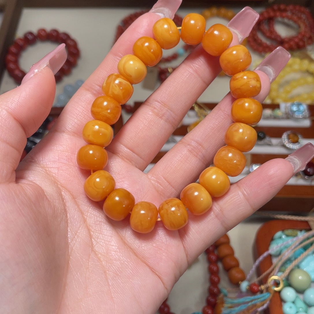 蜜蜡手串未镶嵌素圈