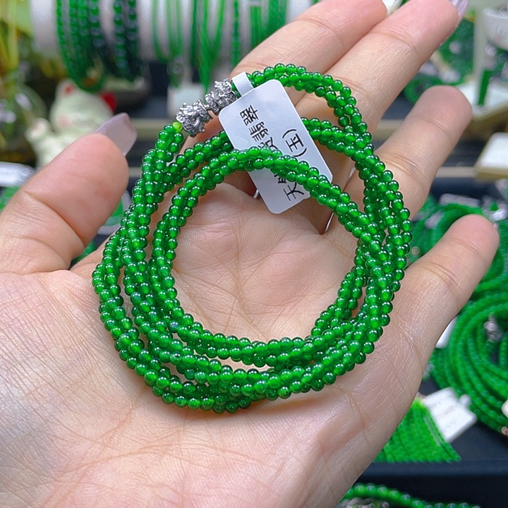 翡翠颈饰未镶嵌麻花项链50长