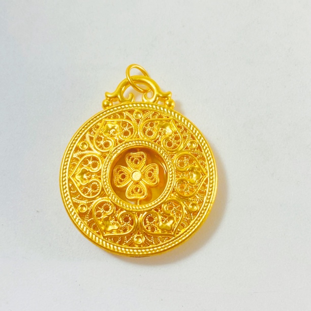 轻奢珠宝足金999 黄金龙凤呈祥转运牌吊坠 可转动（赠绳）水贝黄金