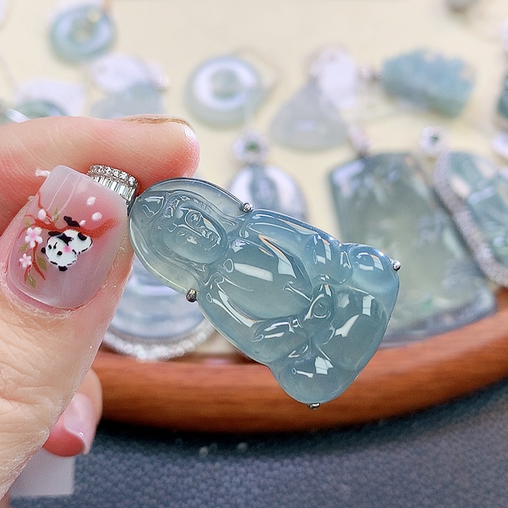 翡翠颈饰银S925镶嵌翡翠