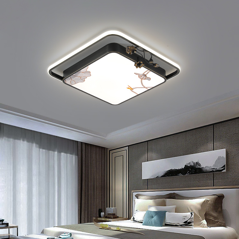 新中式吸顶灯黄铜珐琅彩自建房别墅高端大气国潮卧室书房茶室灯具