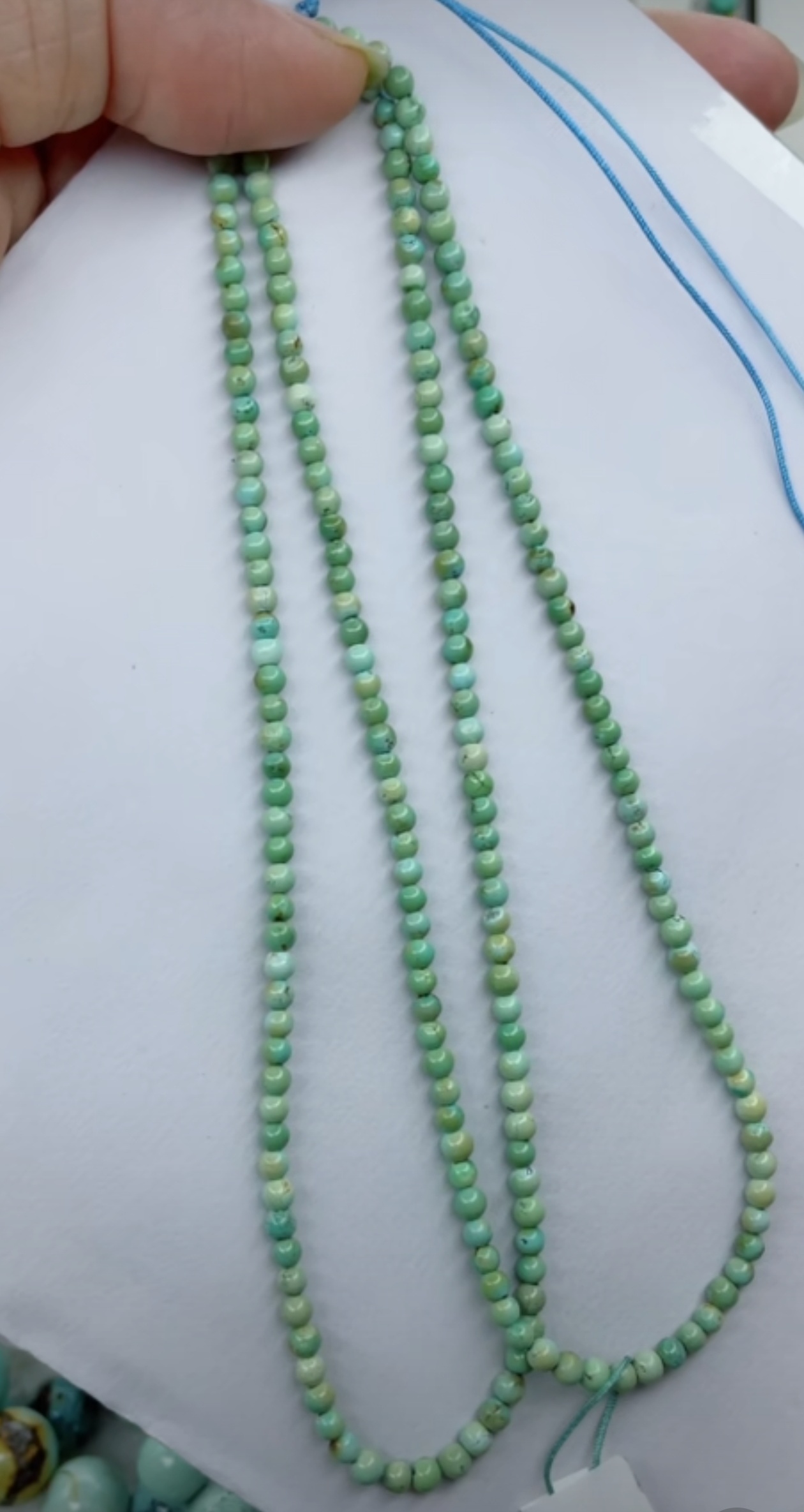 天然原矿绿松石米链卡3+