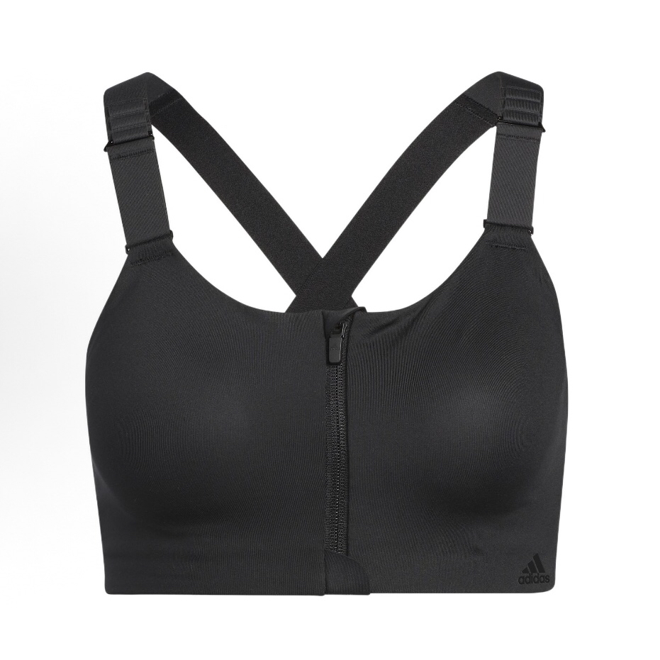 adidas 纯色可调节肩带拉链运动内衣 女款HC7497