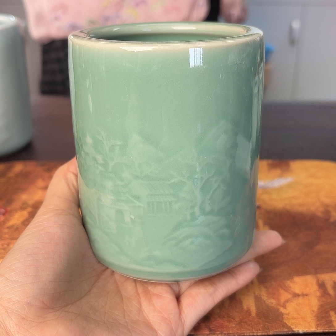 龙泉云间青瓷小米茶器