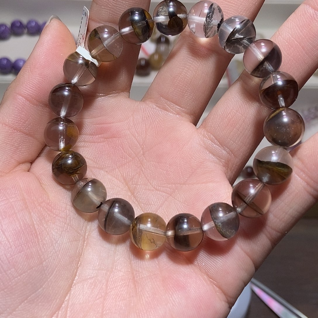未镶嵌水晶手链黑胶花11.3