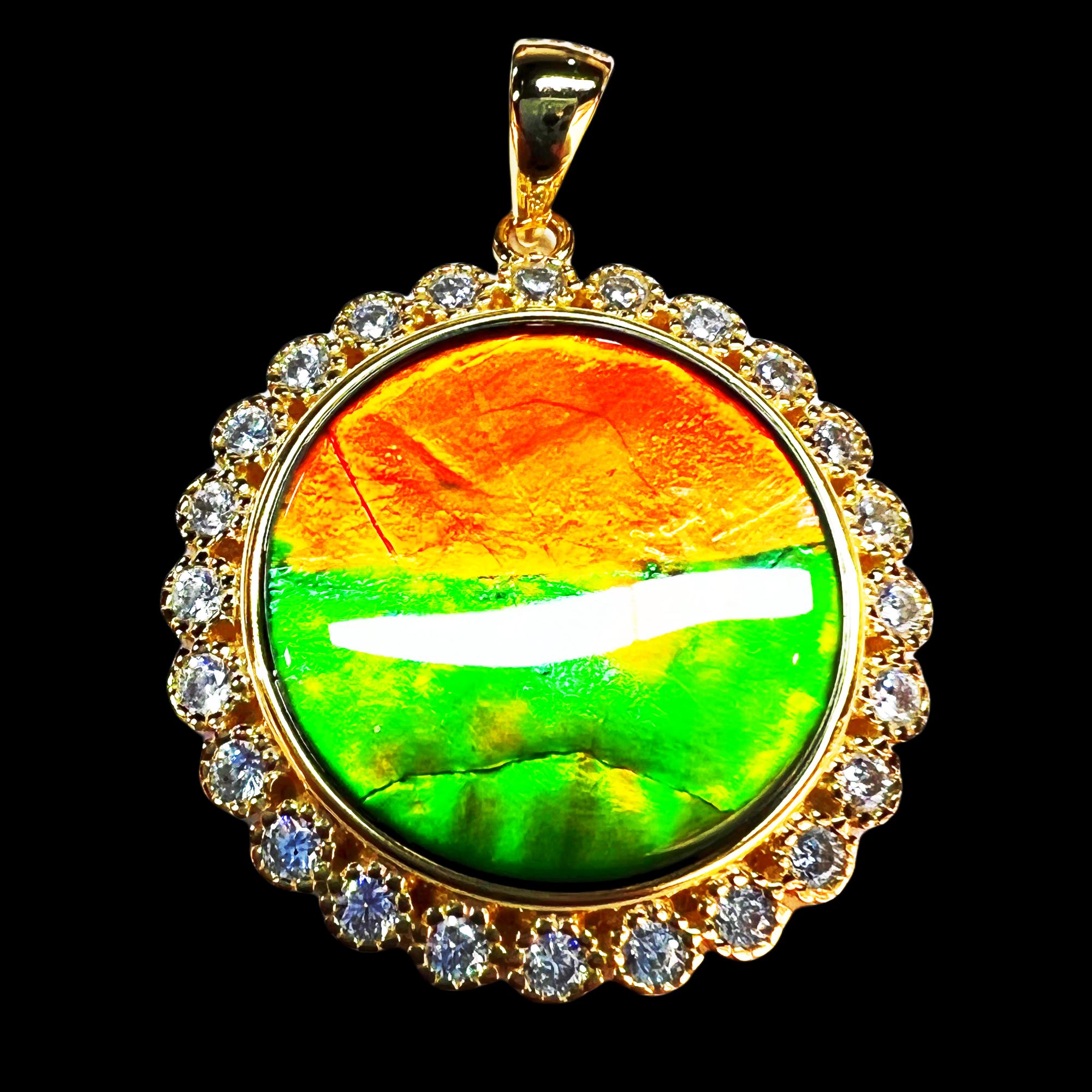 【斑彩 向日葵 | 母亲节专属】925银镀18K金 20mm N-3 贝壳饰品F52