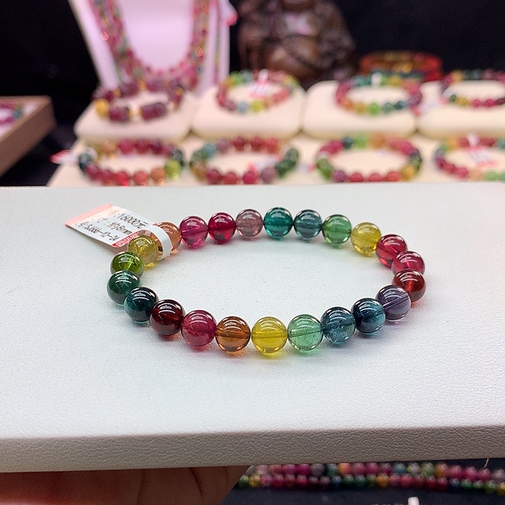 碧玺手链未镶嵌老矿手串8mm