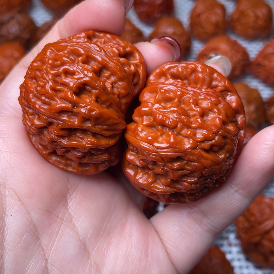 桃核吊坠文玩核桃 手把件 白狮子 44