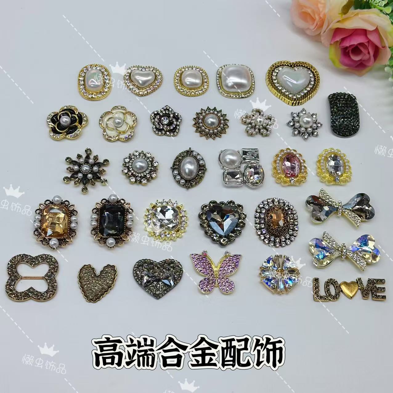 朵朵饰品 高端合金配饰合集发饰diy合金配件蝴蝶结装饰材料 
