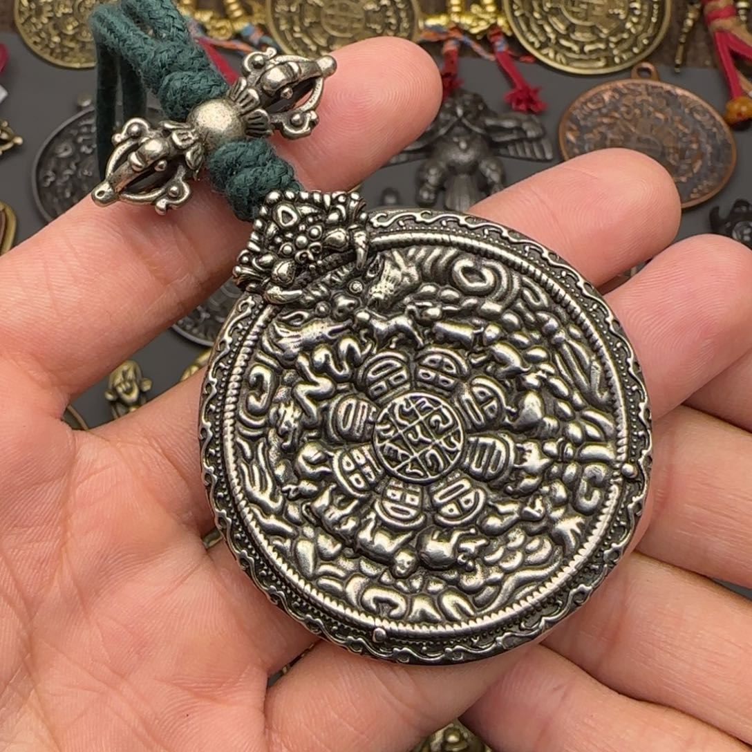 老铜九宫牌吊坠喜欢的来