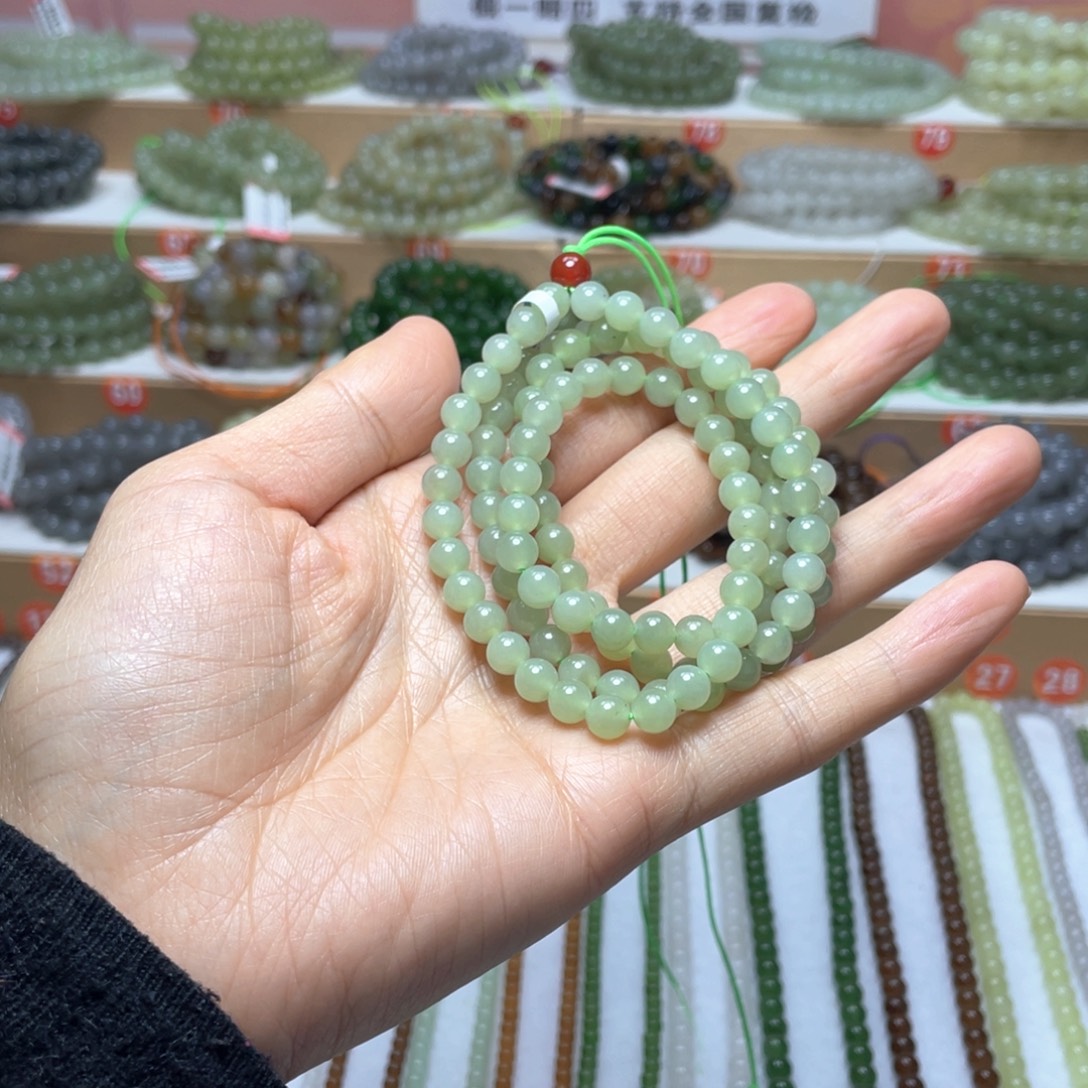 和田玉未镶嵌颈饰6mm