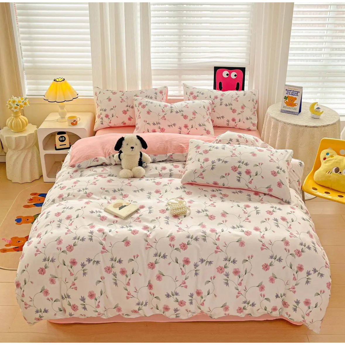 【恋雨-粉】订单尾货高支高密水洗斜纹棉四件套