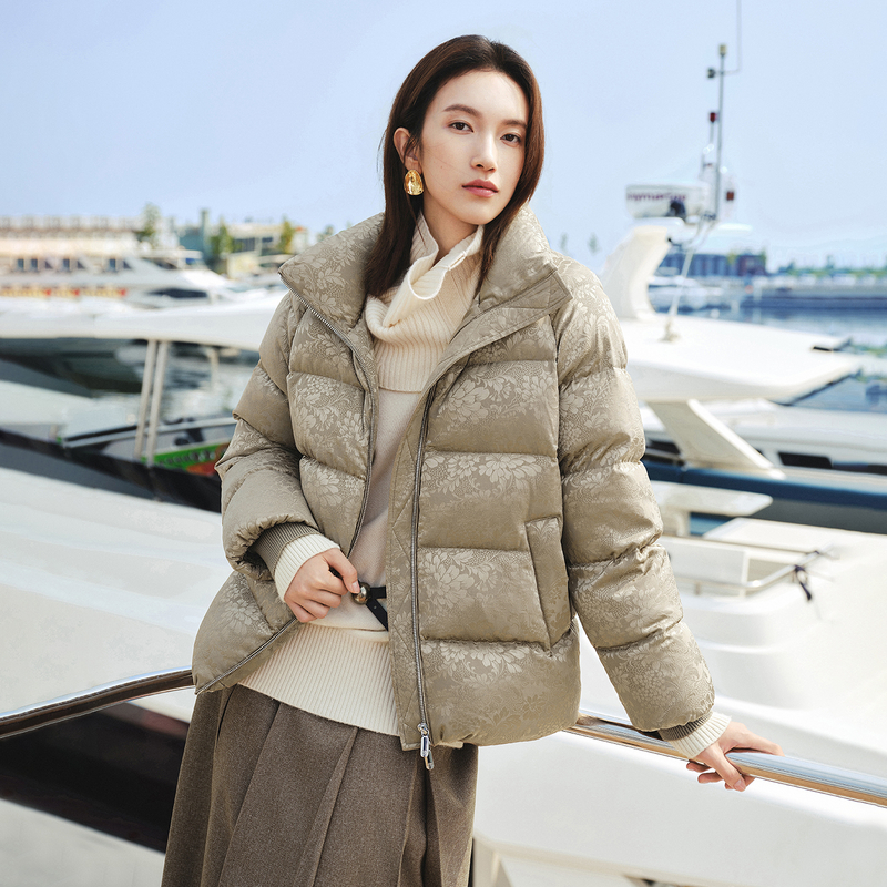 【真丝提花羽绒】EP雅莹女装立领鹅绒羽绒服外套 秋冬新款Y939A