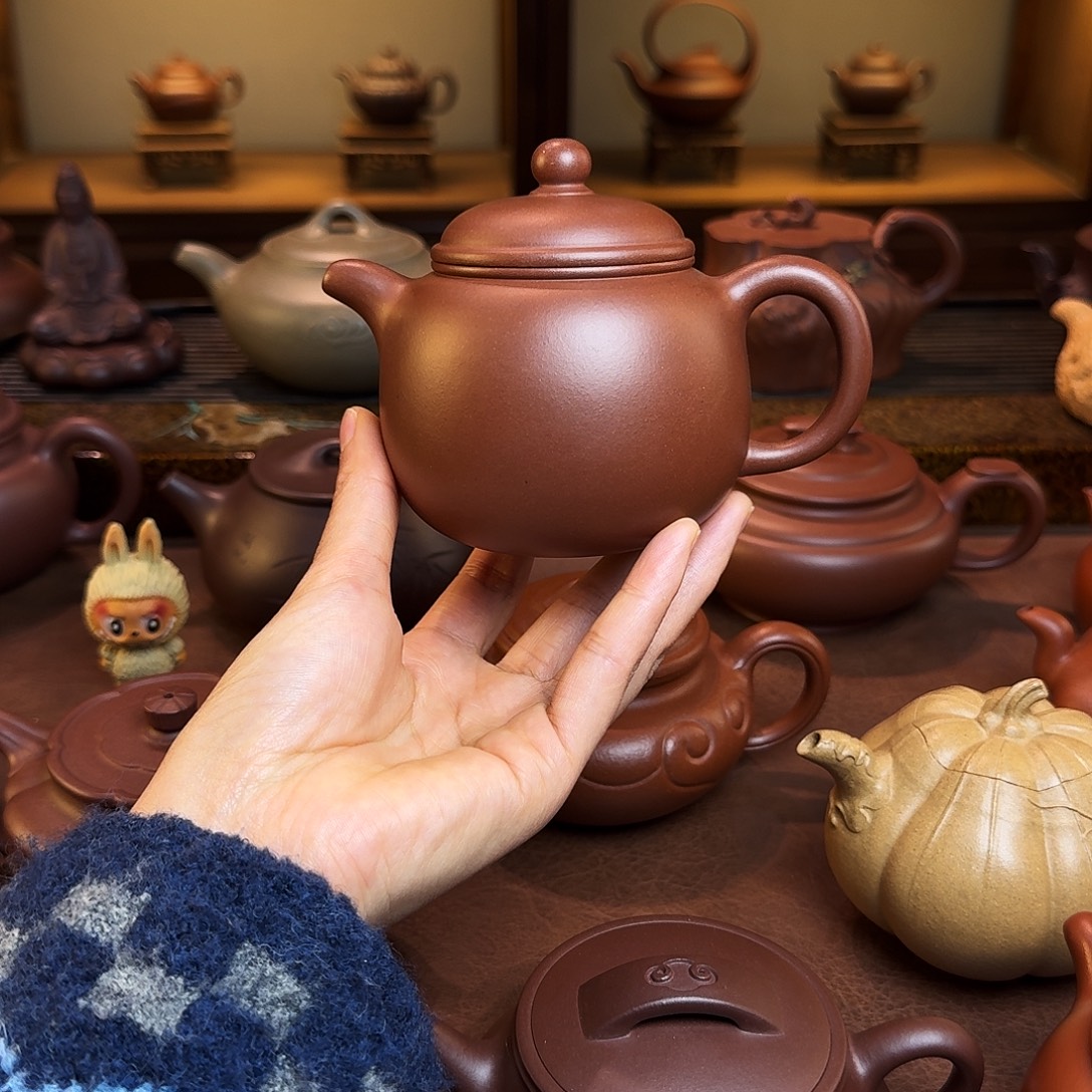 G***军茶壶紫砂匏尊壶，底槽清