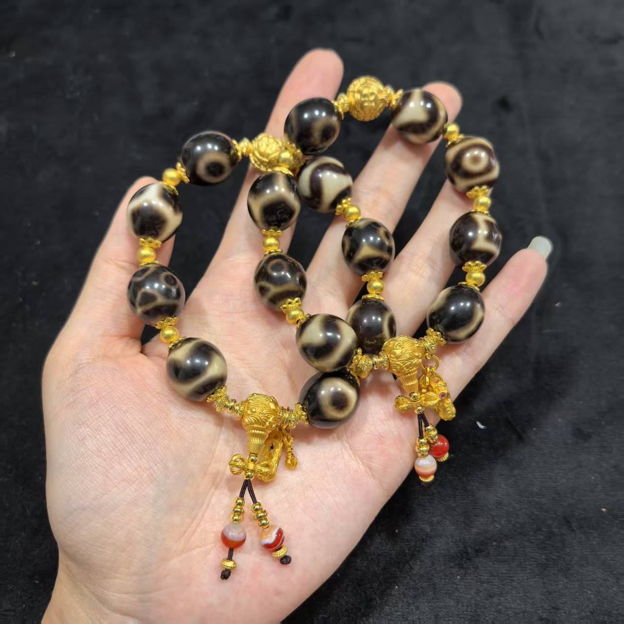 【曹美丽精选】 H16784-玛瑙diy手串-多样性发其一-14*15mm