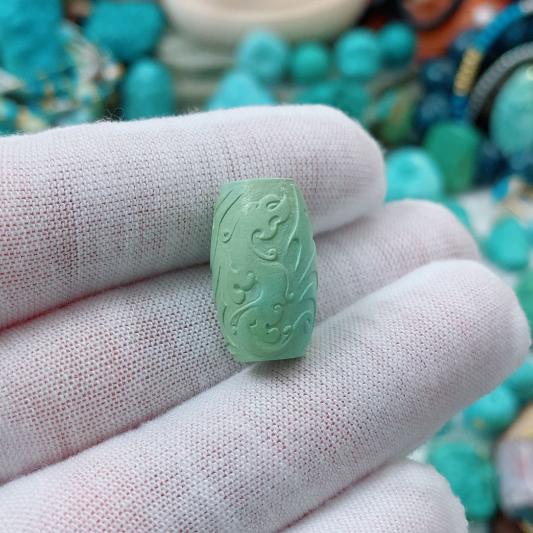 绿松石18K金镶嵌珠宝半成品