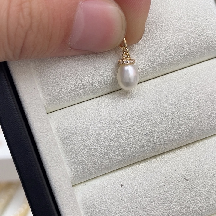 淡水珍珠银S925镶嵌颈饰
