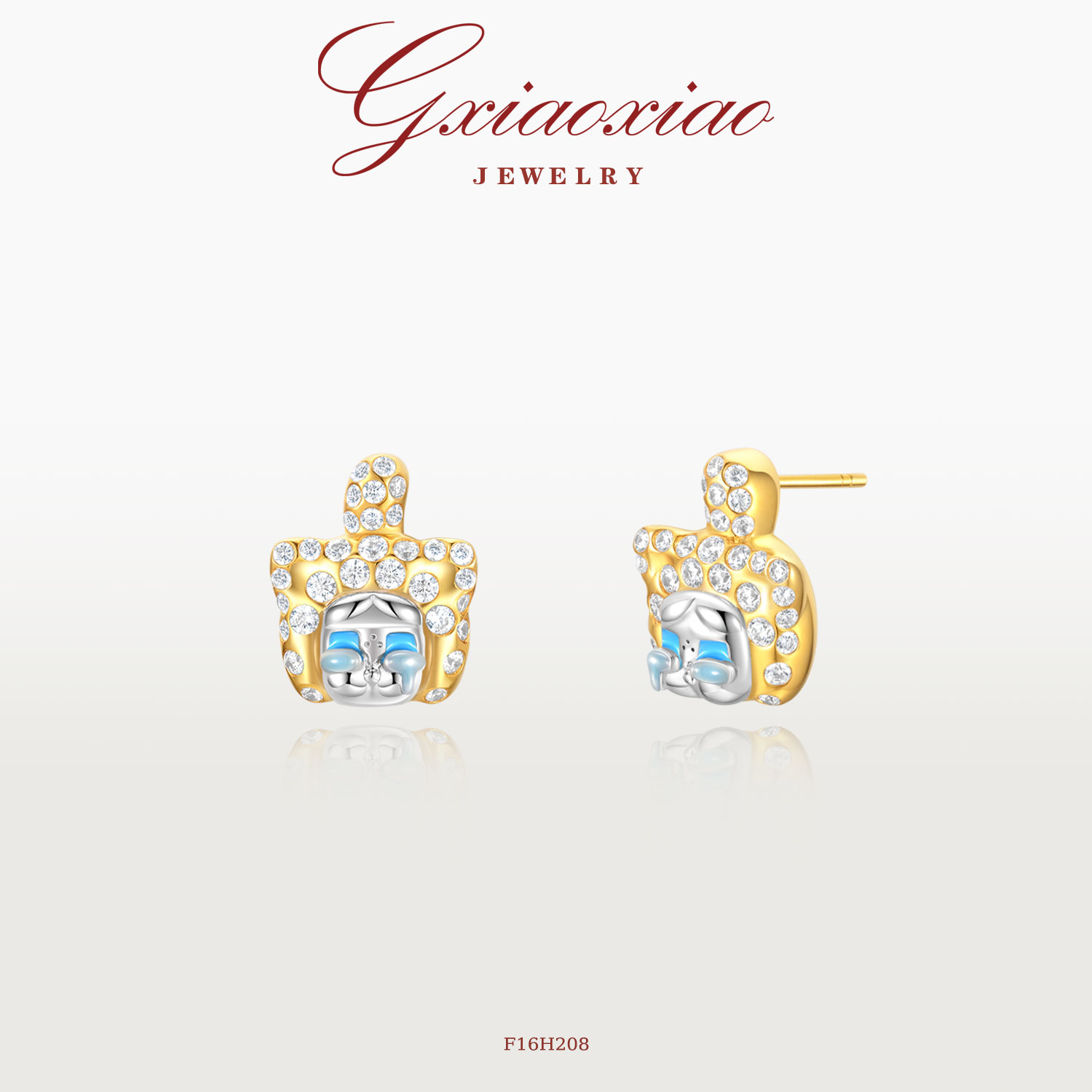 G XIAOXIAO 时尚气质高级感精致百搭哭娃耳环 F16H208