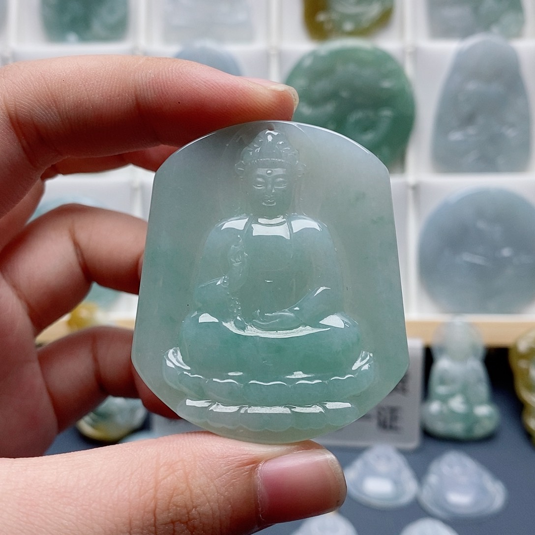 翡翠未镶嵌吊坠(不含链)风**阻素衣观音