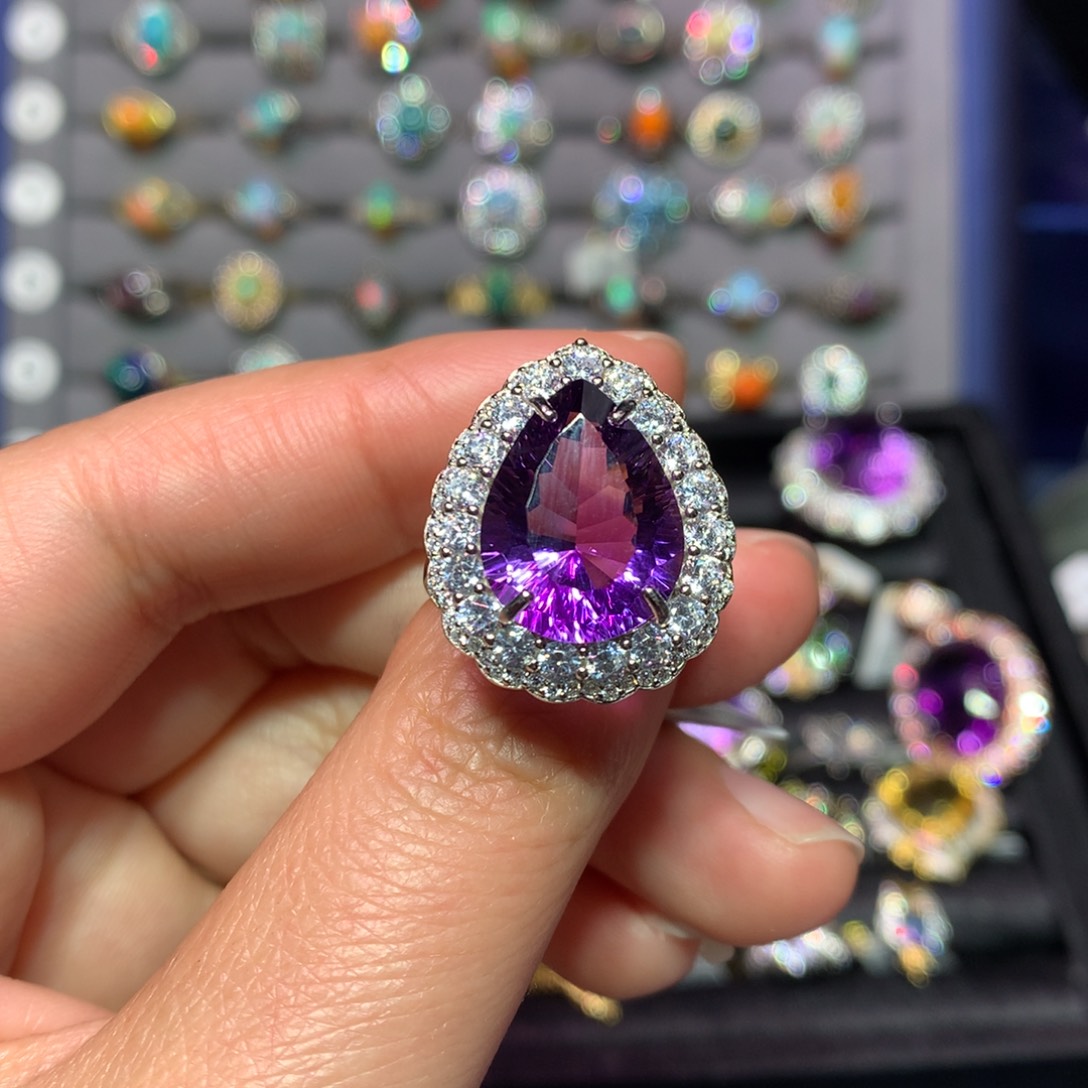 欧泊戒指款式银S925镶嵌老****糖