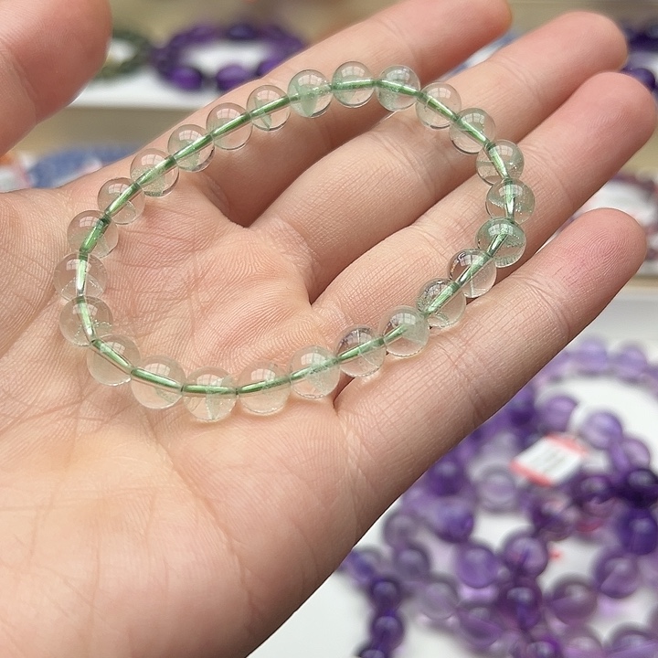 未镶嵌手链水晶?**?天然翠幽灵7.5