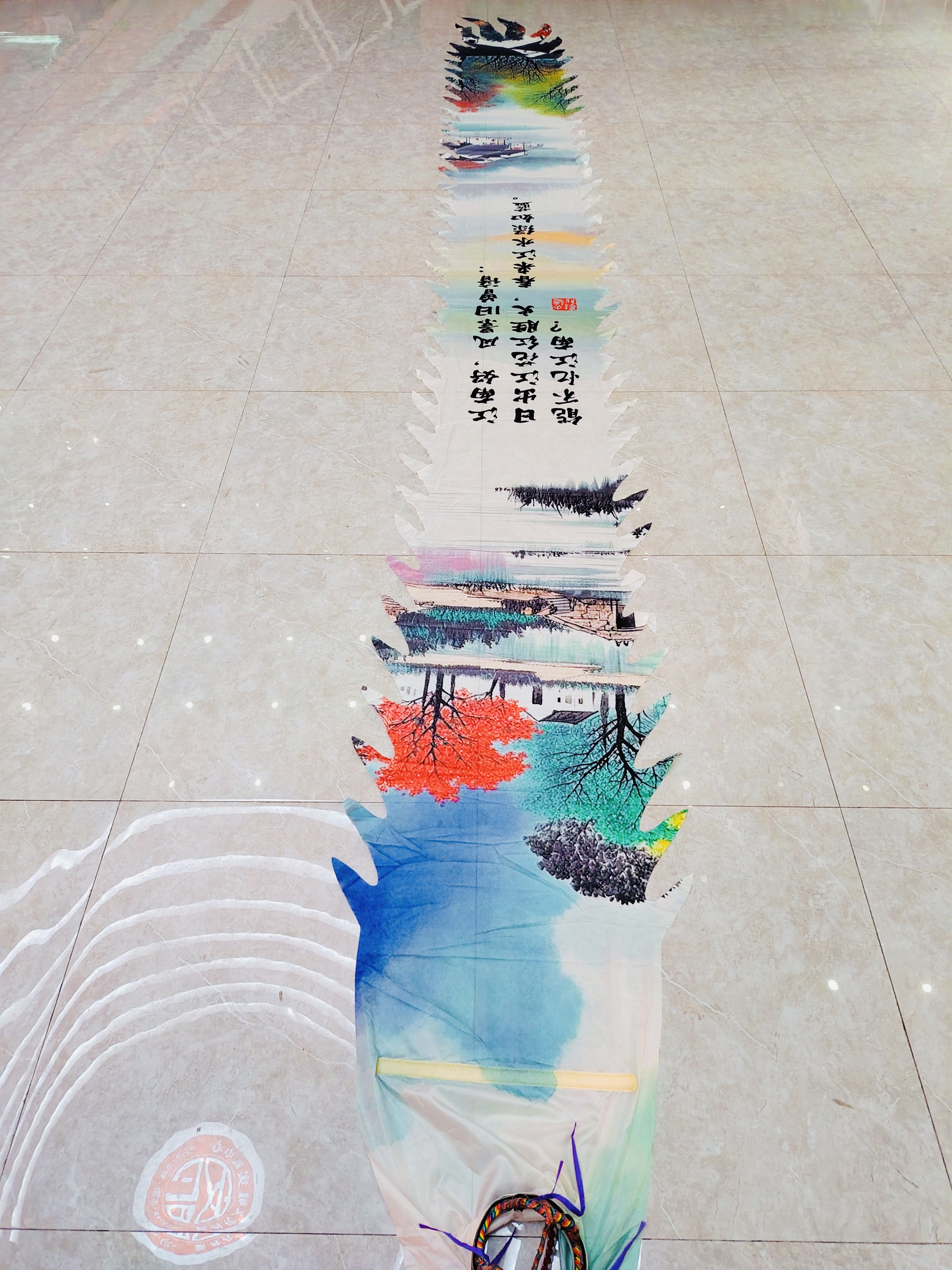 广场彩带舞龙中老年表演健身道具 水墨江南