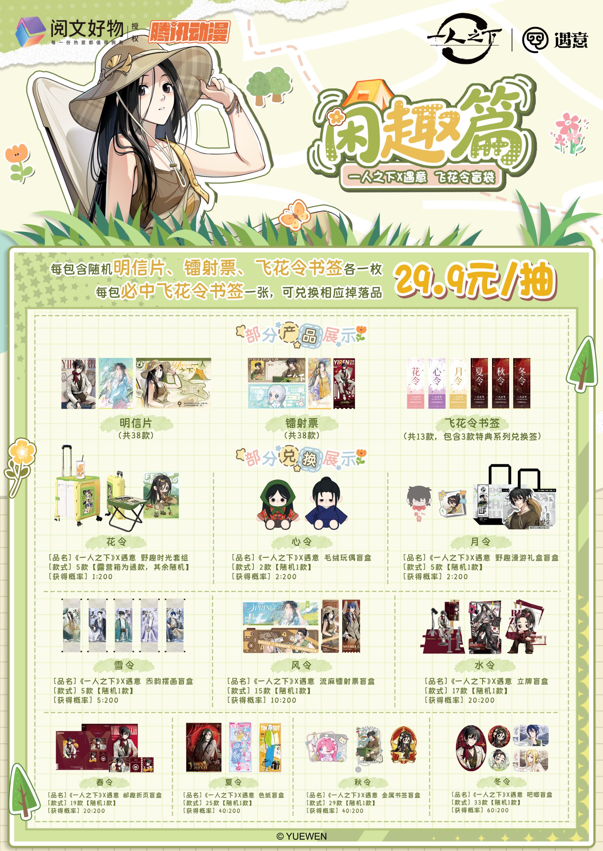 【一人之下飞花令】正版遇意一人之下飞花令盲盒（代拆）