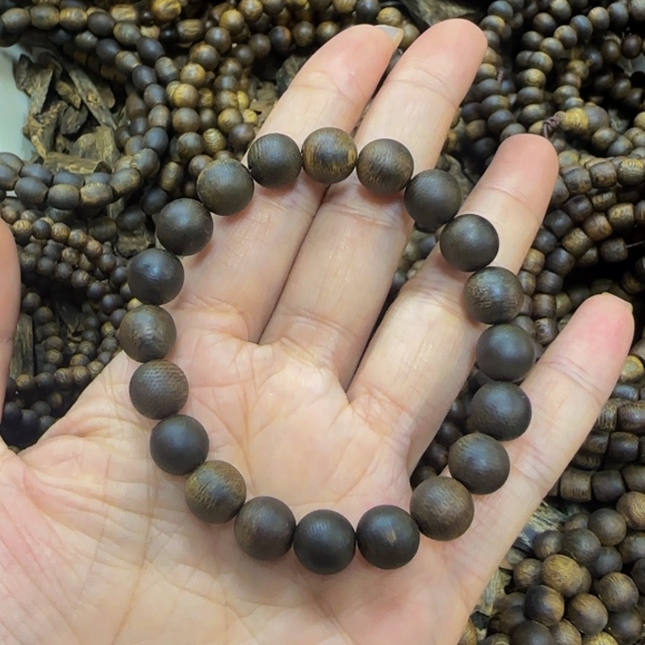 沉香手串東1.0单圈沉水浮