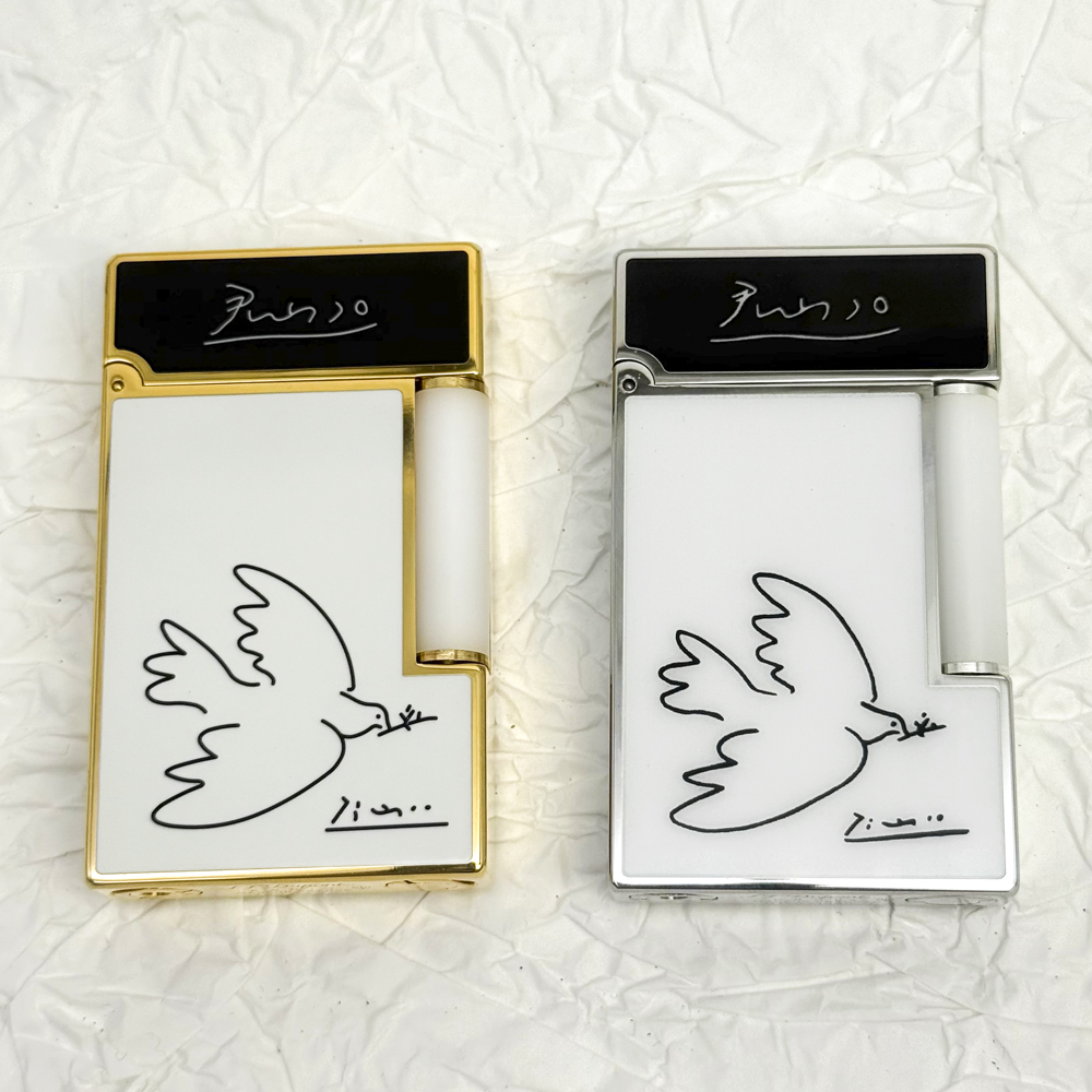 经典毕加索和平鸽朗声打火机黄铜高档充气打火机刻字定制节日礼物