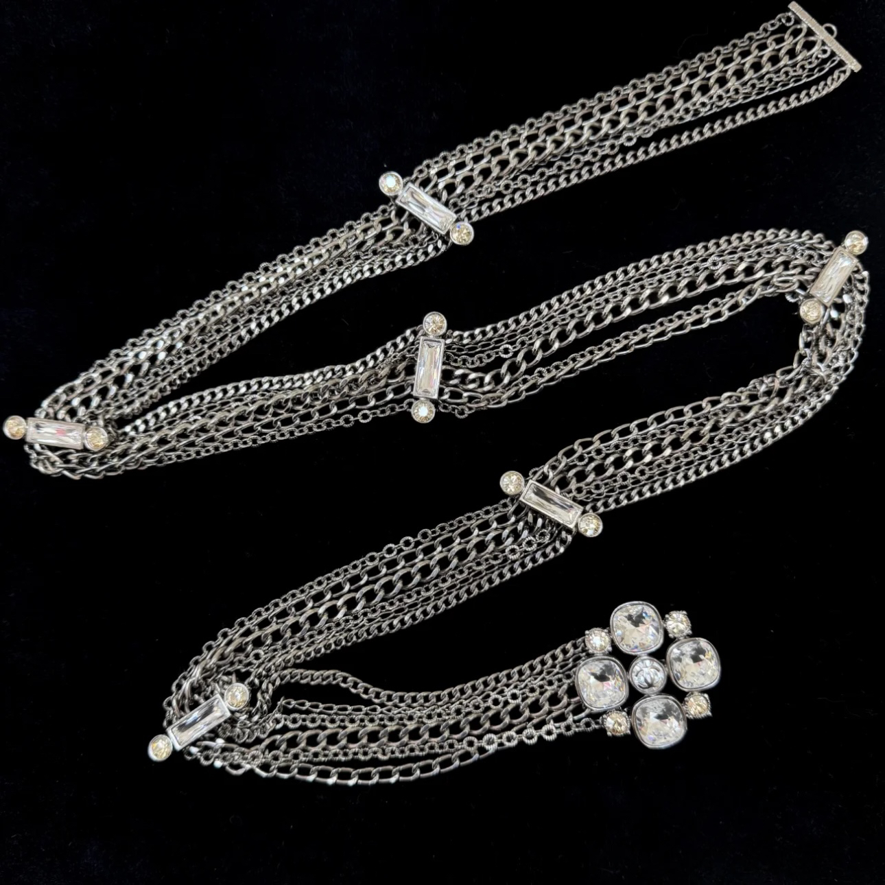 95新 Chanel/香奈儿 大促 | chanel满钻四叶草莱茵石腰链 2402307