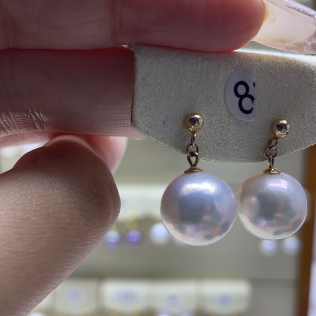 淡水珍珠耳饰银S925镶嵌