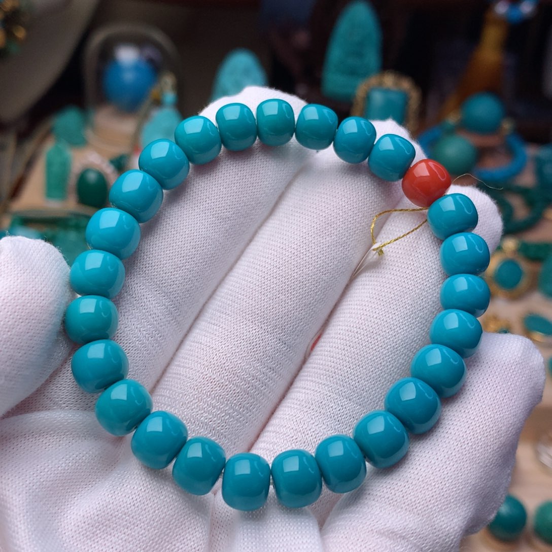 绿松石珠宝奇石未镶嵌8mm