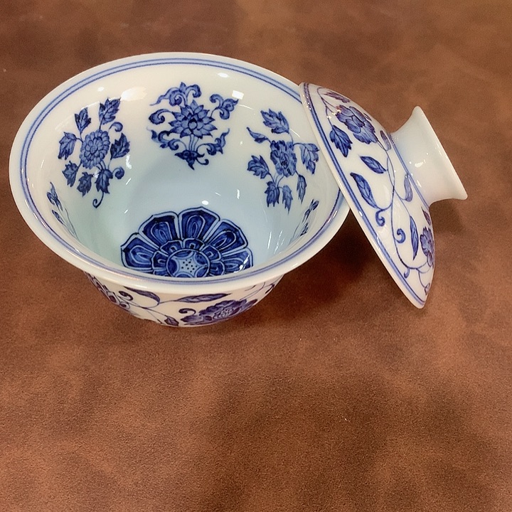 錡镇堂手工手绘盖碗