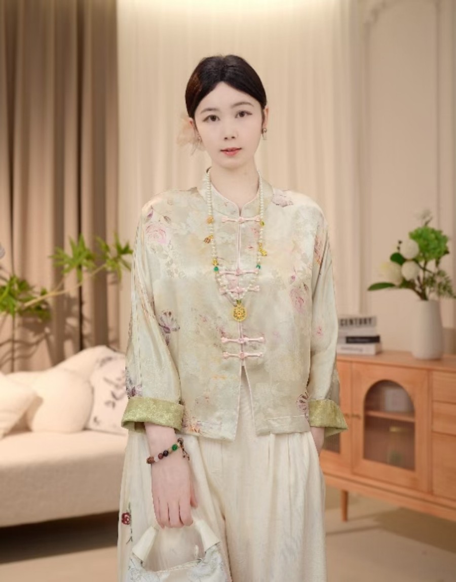 新中式薄款落肩复古立领气质外套2025A6098-小璐