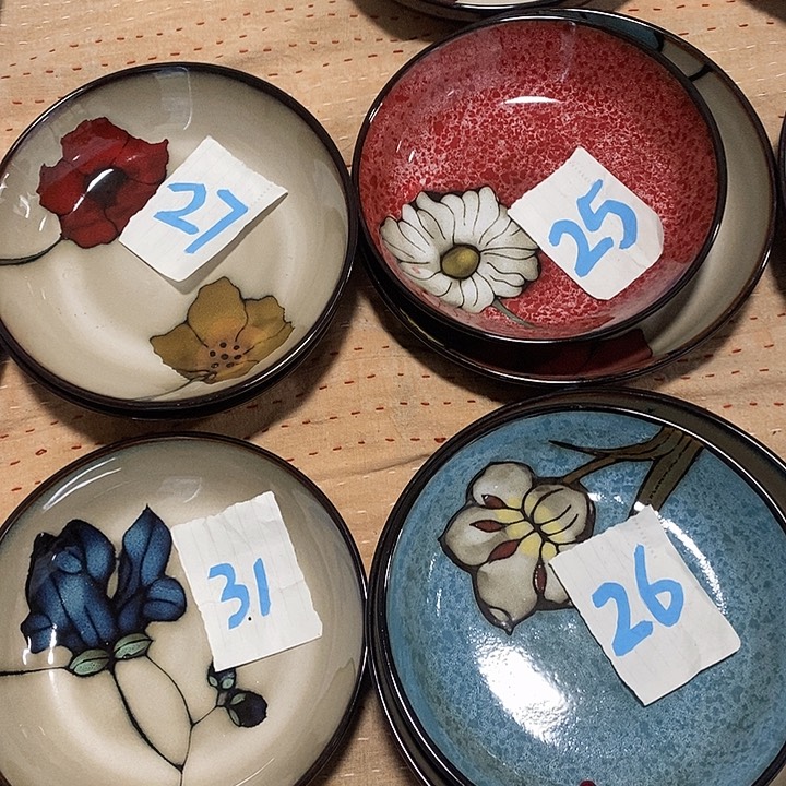 瓷片4个七英寸深盘微瑕