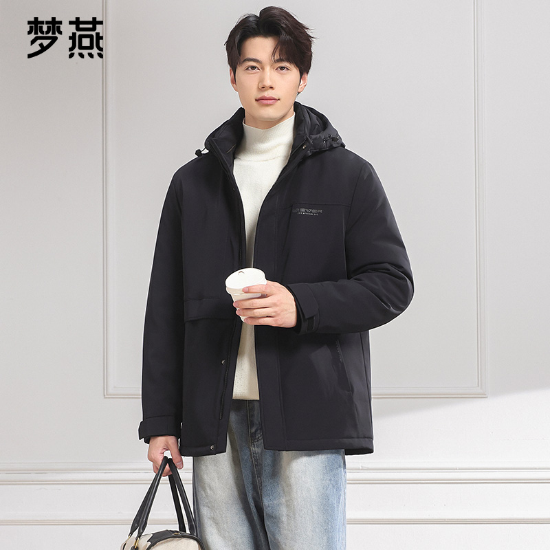 梦燕秋冬男款时尚百搭气质大方宽松休闲舒适保暖派克服8ZD05B5002