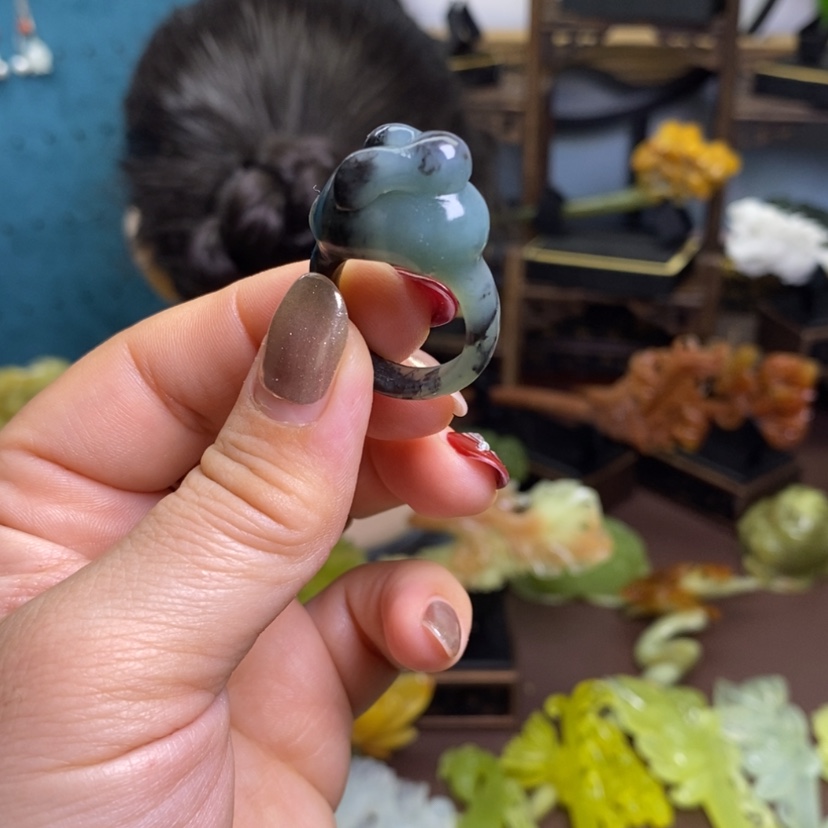 【闪购商品】岫玉发簪发簪盘发发簪未镶嵌爱****鱼