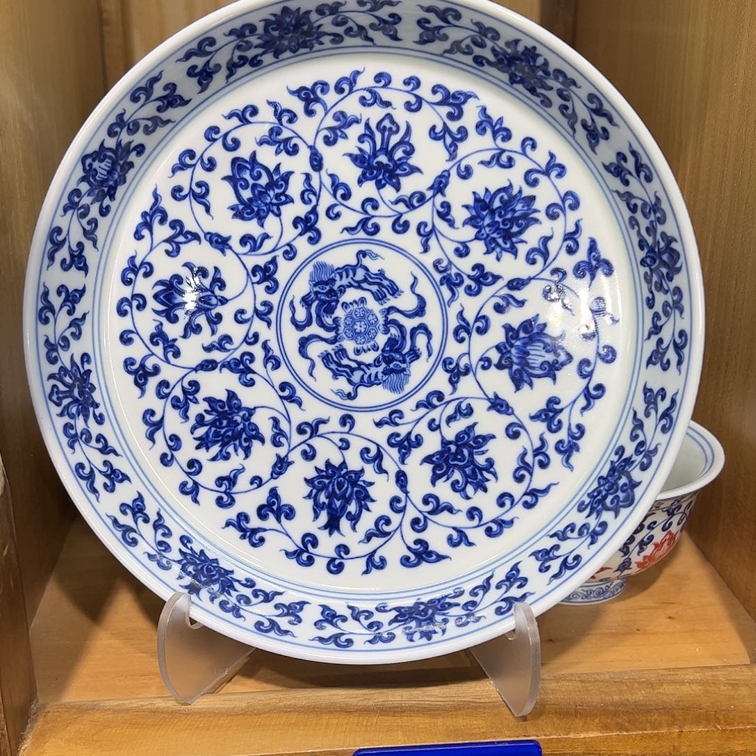 波***惊青花缠枝莲壶承一个