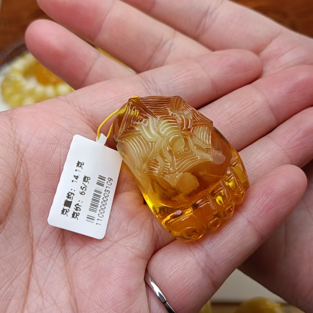 未镶嵌吊坠(不含链)蜜蜡知足常乐