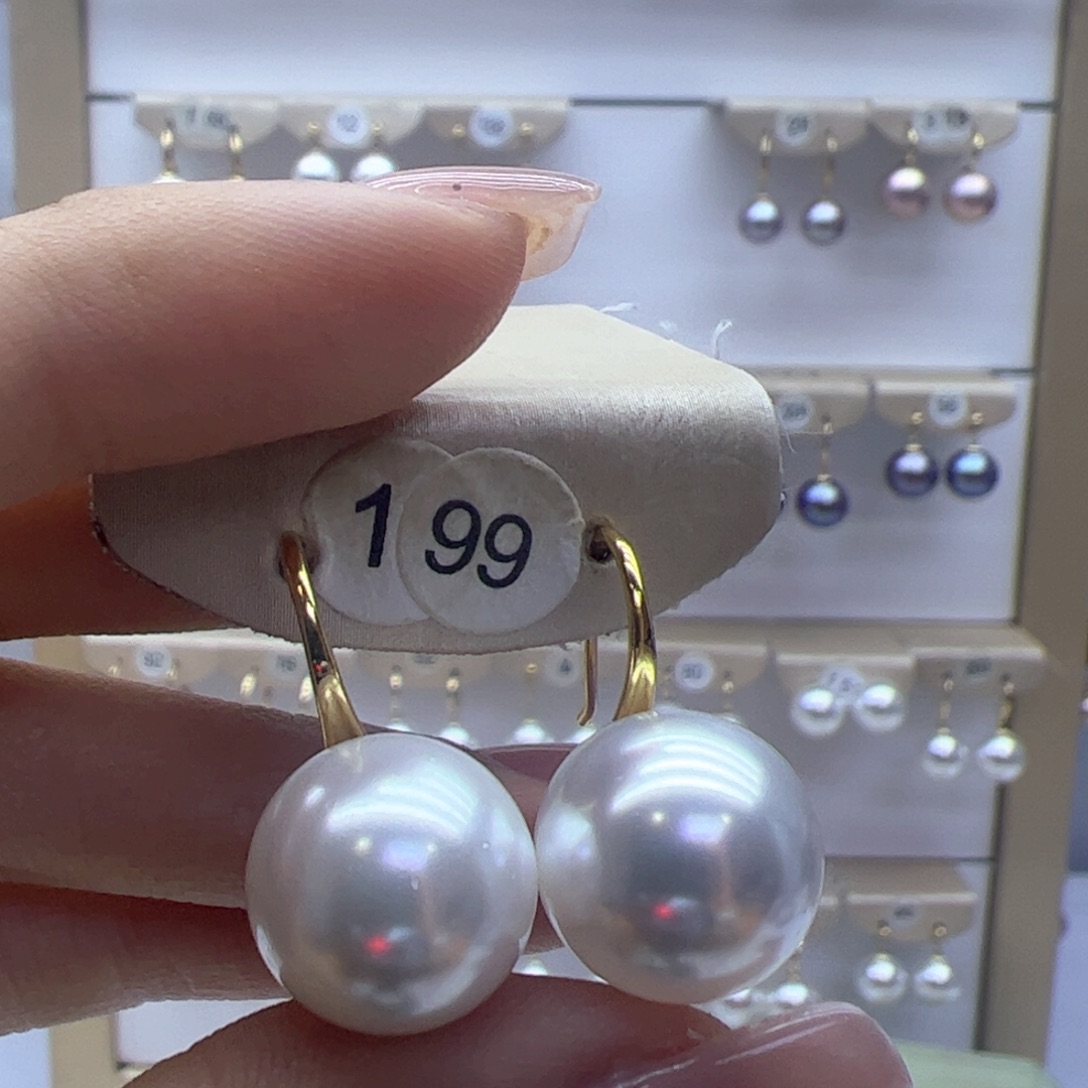 淡水珍珠耳饰18K金镶嵌