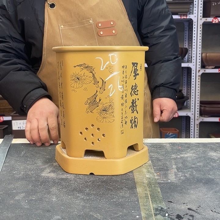 紫砂花盆紫砂等传统