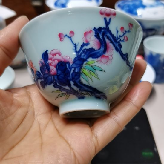 用***2杯张学鸿老师青花微瑕