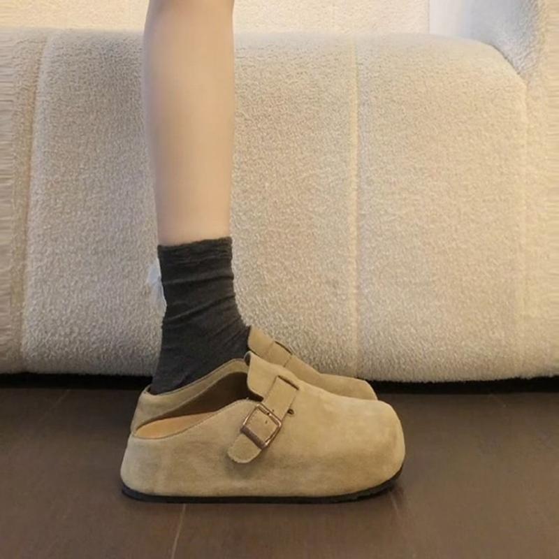 厚底内增高勃肯鞋女2025新款小个子一脚蹬鞋子女款女ins潮牌百搭