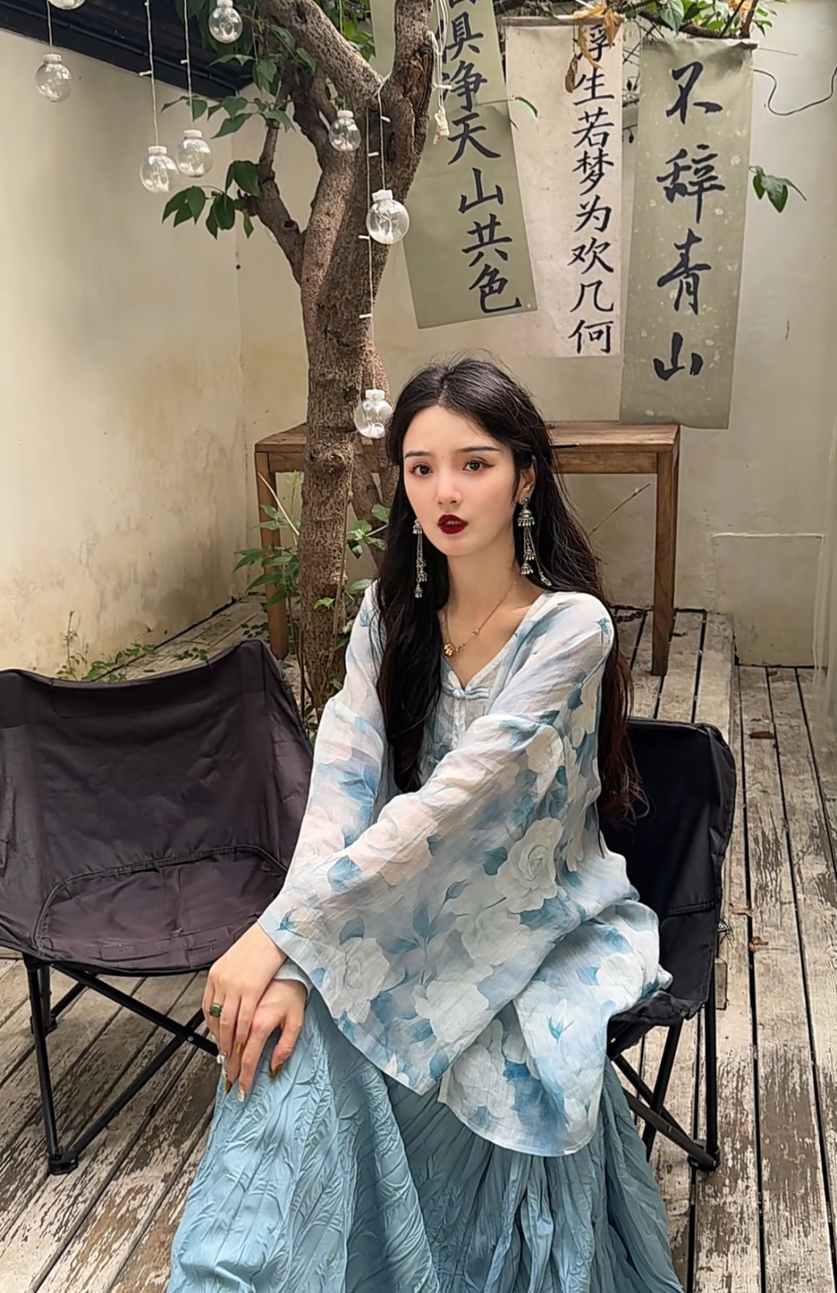 月畔湾【花间醉】夏季透气苎麻上衣女复古宽松盘扣开衫薄款气质女