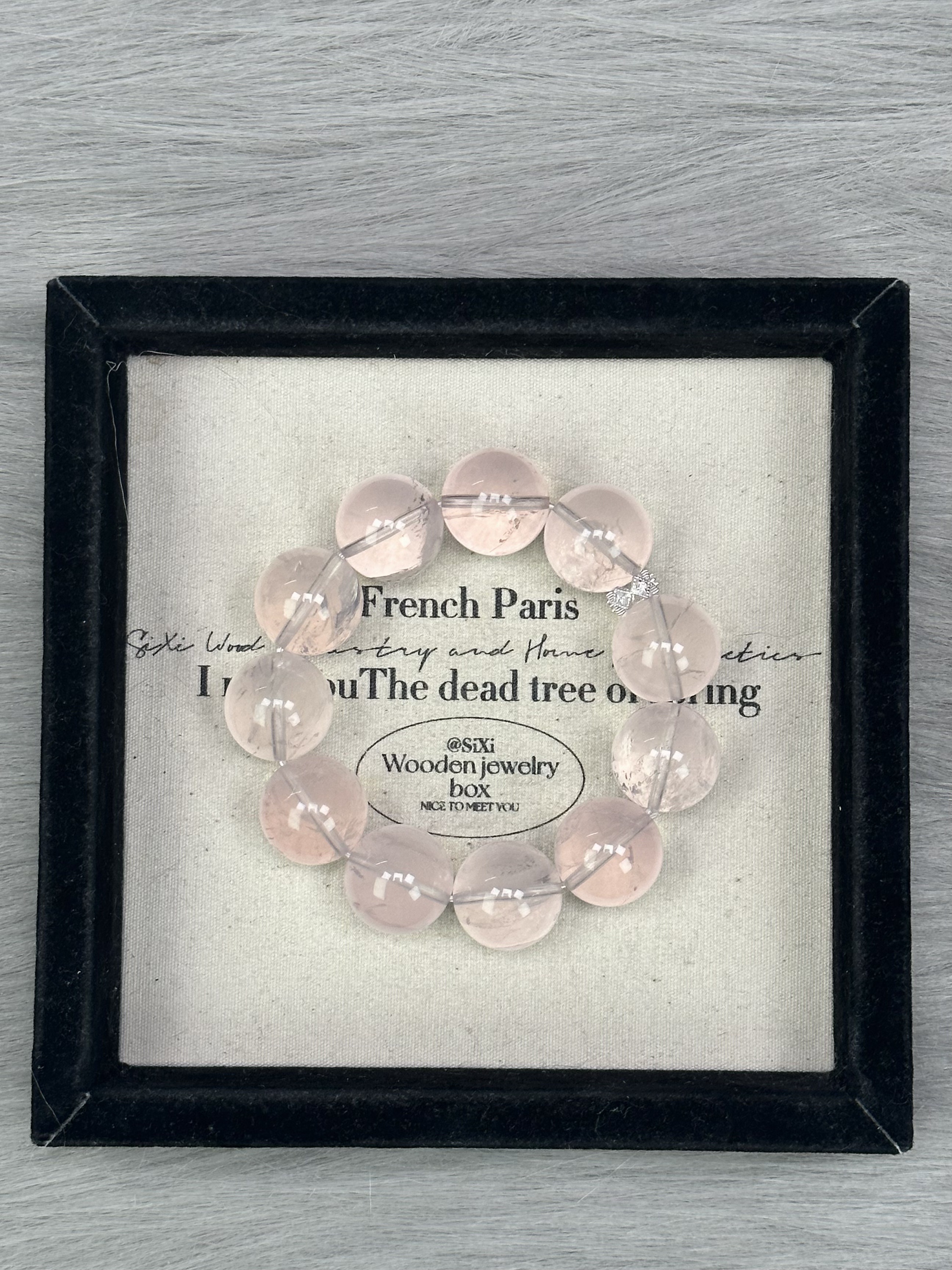 AT911【樱花粉】纯银莫粉 梵石天然水晶 多样性发货其一